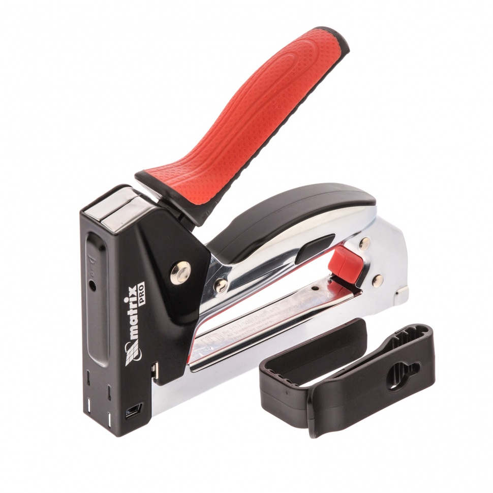 Фото Степлер мебельный, стальной, быстрая загрузка, тип скобы 53, 6-10 мм, PRO Matrix