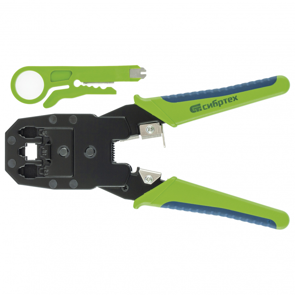 Фото Клещи для обжима клемм 4P, 6P, 8P, функция обрезания проводов Сибртех
