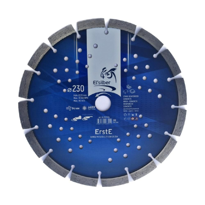 Фото Круг алмазный 1A1RSS/W D230-2.8/2.0T-12W-22.23H "ErstE" concrete Elsilber