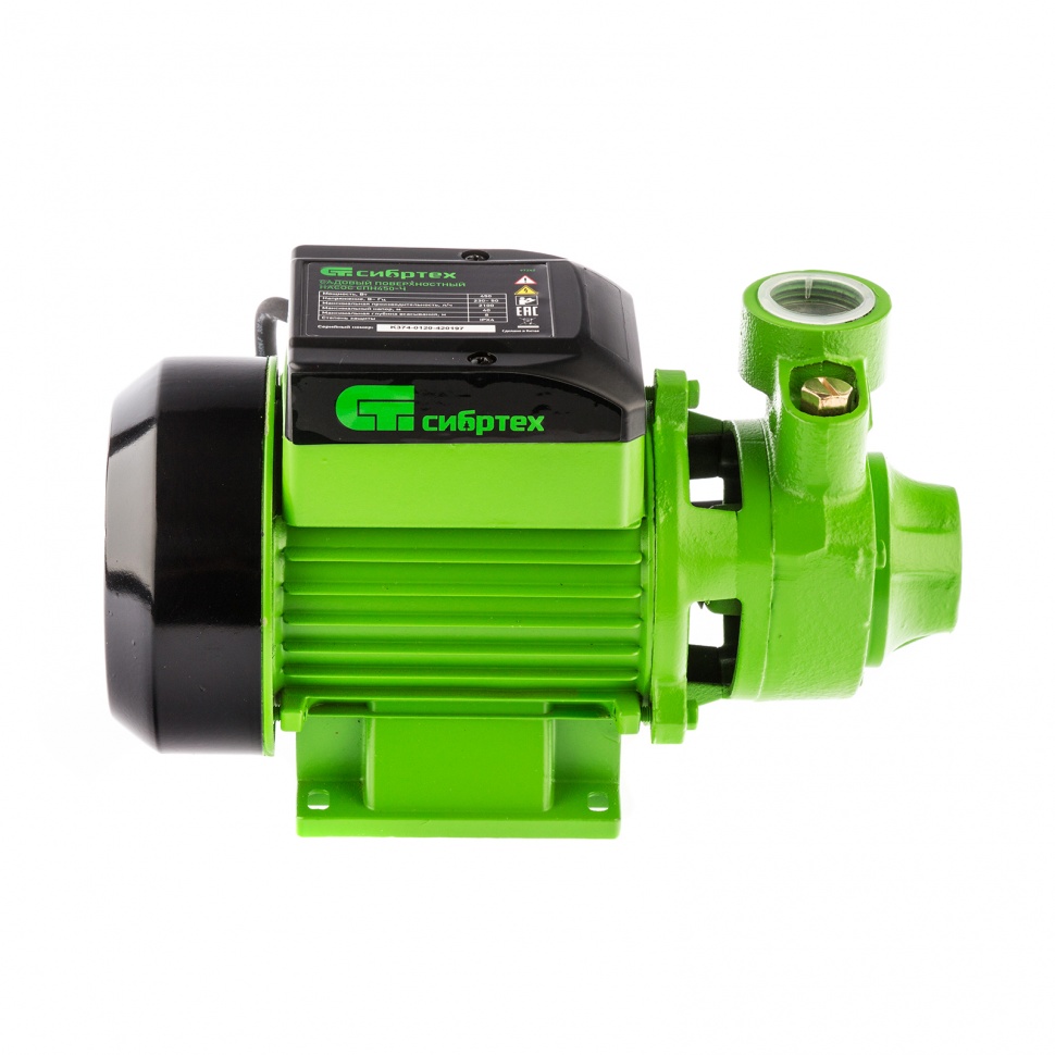 Фото Садовый поверхностный насос СПН450-Ч, 450 Вт, напор 40 м, 2100 л/ч, чугун Сибртех