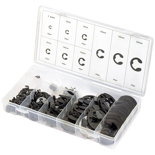 Фото Набор стопорных колец, D 1,5-22 мм, 300 пред. Сибртех