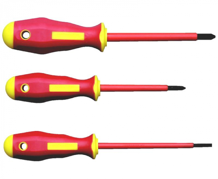 Фото Набор диэлектрических отверток из 3х шт (шлиц, крест, пробник) 1000W