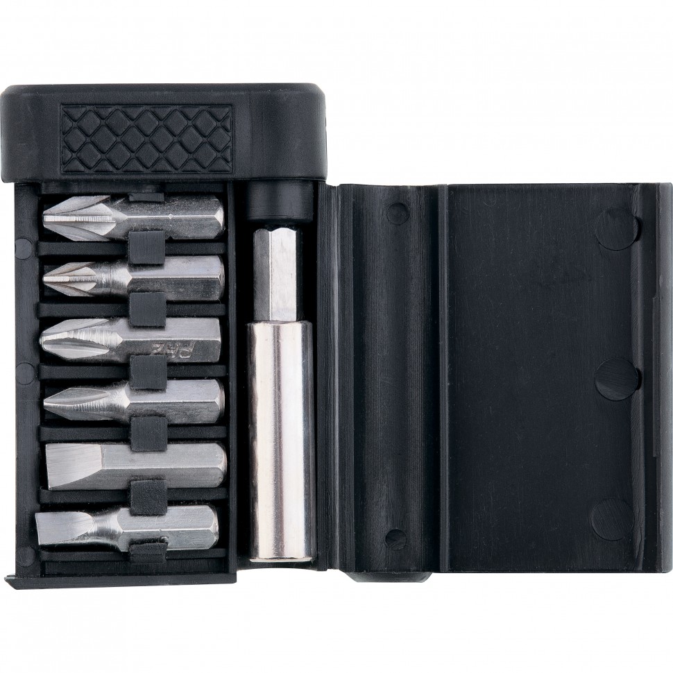 Фото Набор бит, магн. адаптер для бит, сталь 45Х, 7 пред., пластиковый кейс Sparta