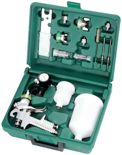 Набор пистолет покрасочный "Краскопульт" JA-HVLP-1080G с аксессуарами, 16 предметов, Jonnesway