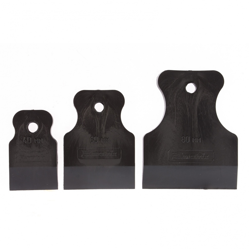 Фото Набор шпателей 40-60-80 мм, черная резина, 3 шт Matrix