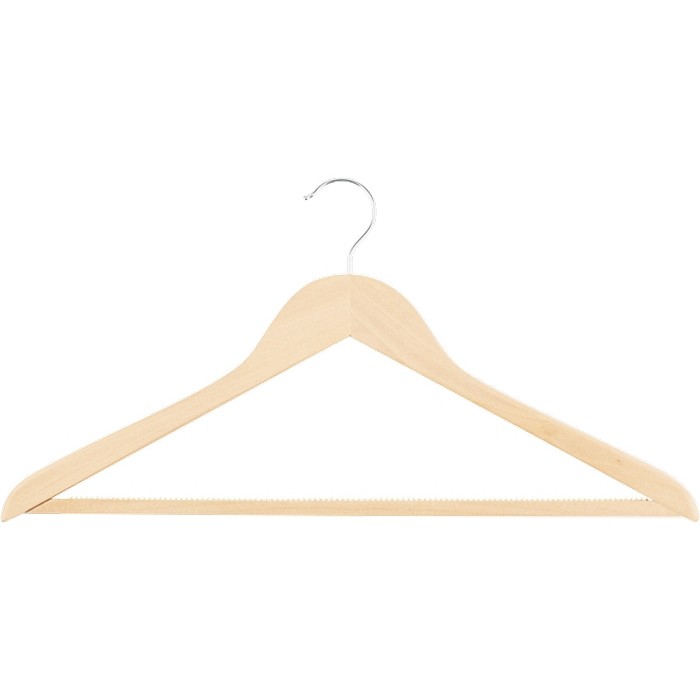 Фото Вешалка деревянная для одежды с антискользящей рифленой перекладиной Elfe