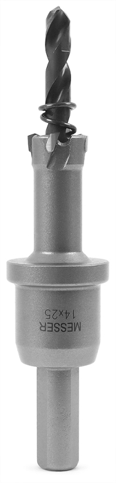 ТСТ 14мм коронка 14X25 с центрирующим сверлом и толкающей пружиной Messer