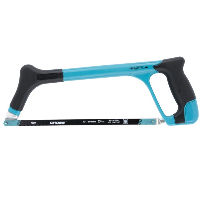 Ножовка по мет. "Piranha", 300 мм, трехкомпонентная металлопластиковая рамка Gross