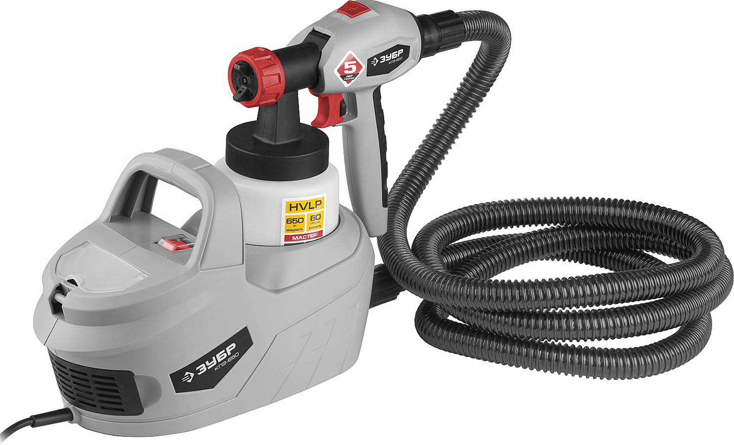 Фото ЗУБР 650 Вт, компрессорный, HVLP, краскопульт электрический КПЭ-650 Мастер