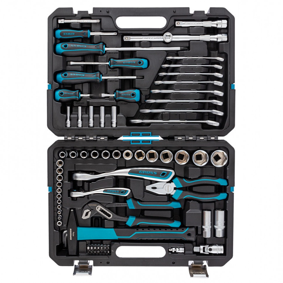 Набор инструментов 76 пред., 120 зубьев, CrV1/4, 1/2" Gross