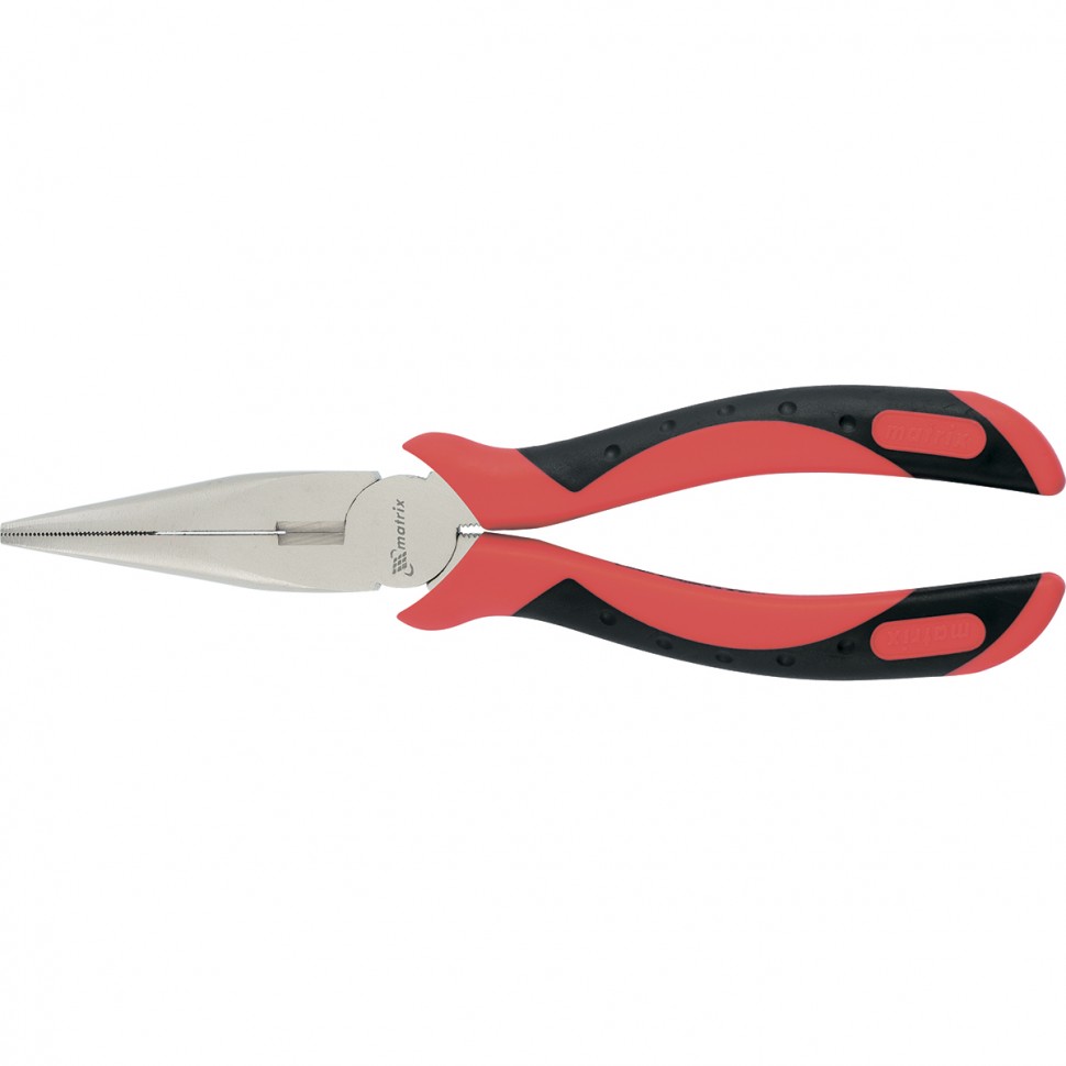 Длинногубцы прямые Grand, 160 мм, никелированные, двухкомпонентные рукоятки Matrix