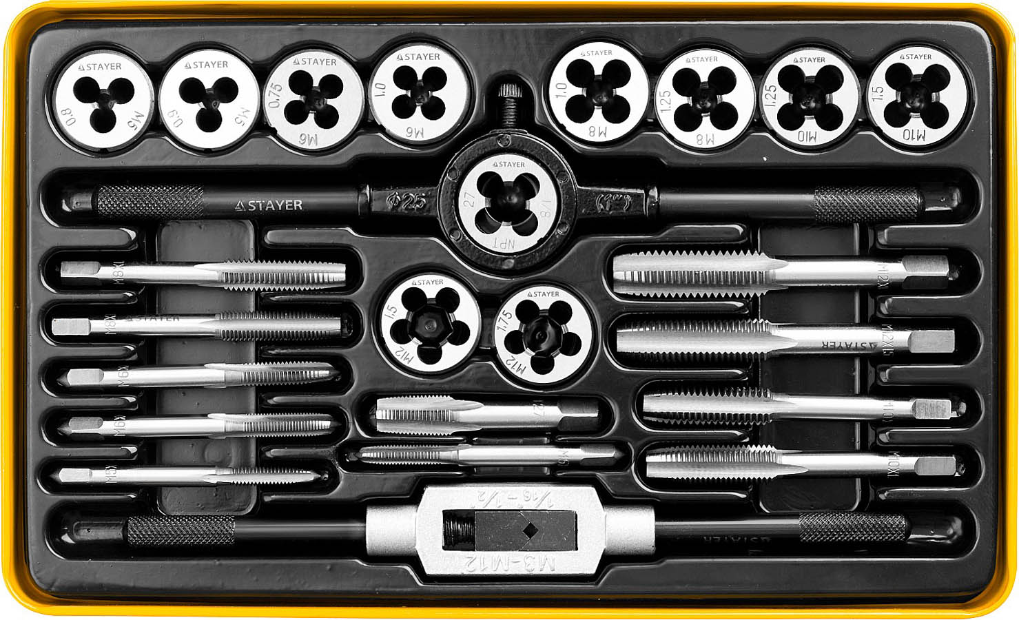 Фото Набор метчиков и плашек 24 предмета MaxCut STAYER 28020-H24