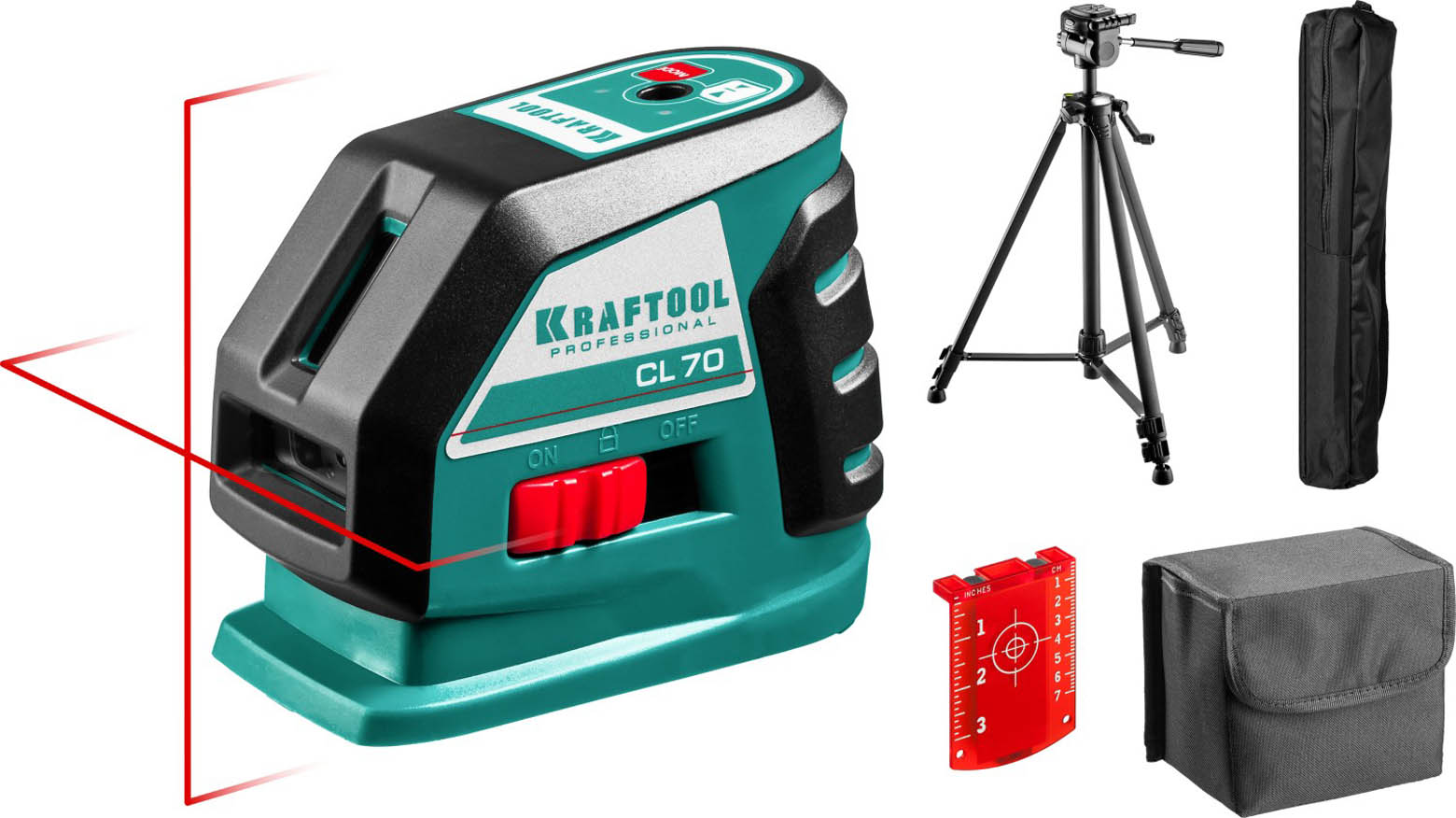Лазерный нивелир со штативом KRAFTOOL CL70 3 34660-3 Professional линейный