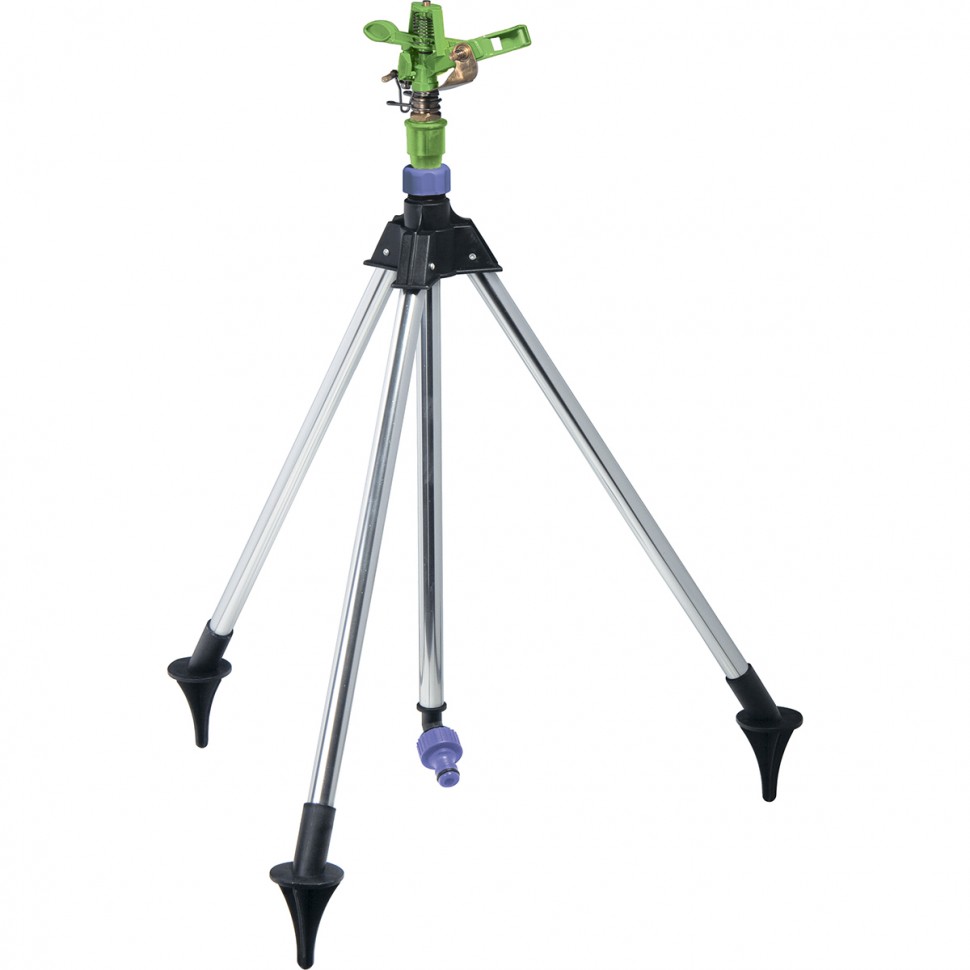 Фото Разбрызгиватель латунный, импульсный, с рег. угла горизонт. распыл.до 26 м, штатив Palisad