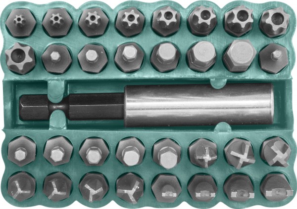 Набор вставок-бит 1/4"DR, 33 предмета, Jonnesway