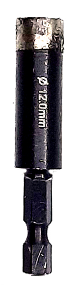 Коронка алмазная по керамограниту 12 мм Серебряная пайка