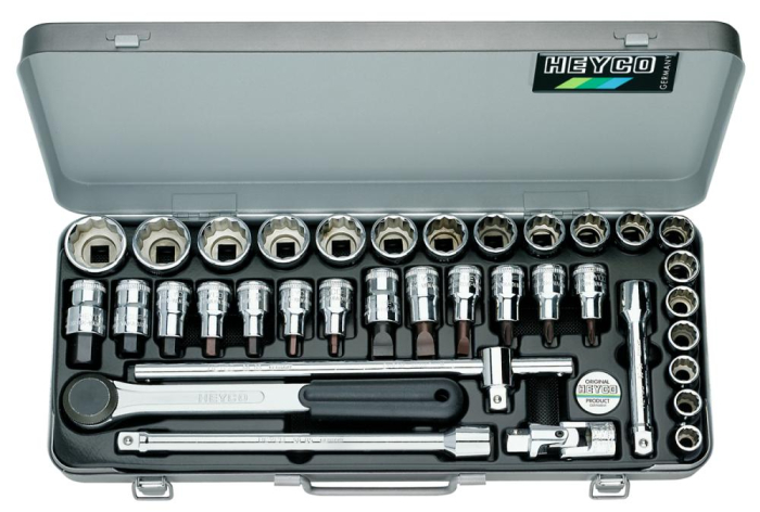 Фото 77-30-M Набор головок торцевых с трещоткой, 1/2, 36 пр., 12 - 32 мм