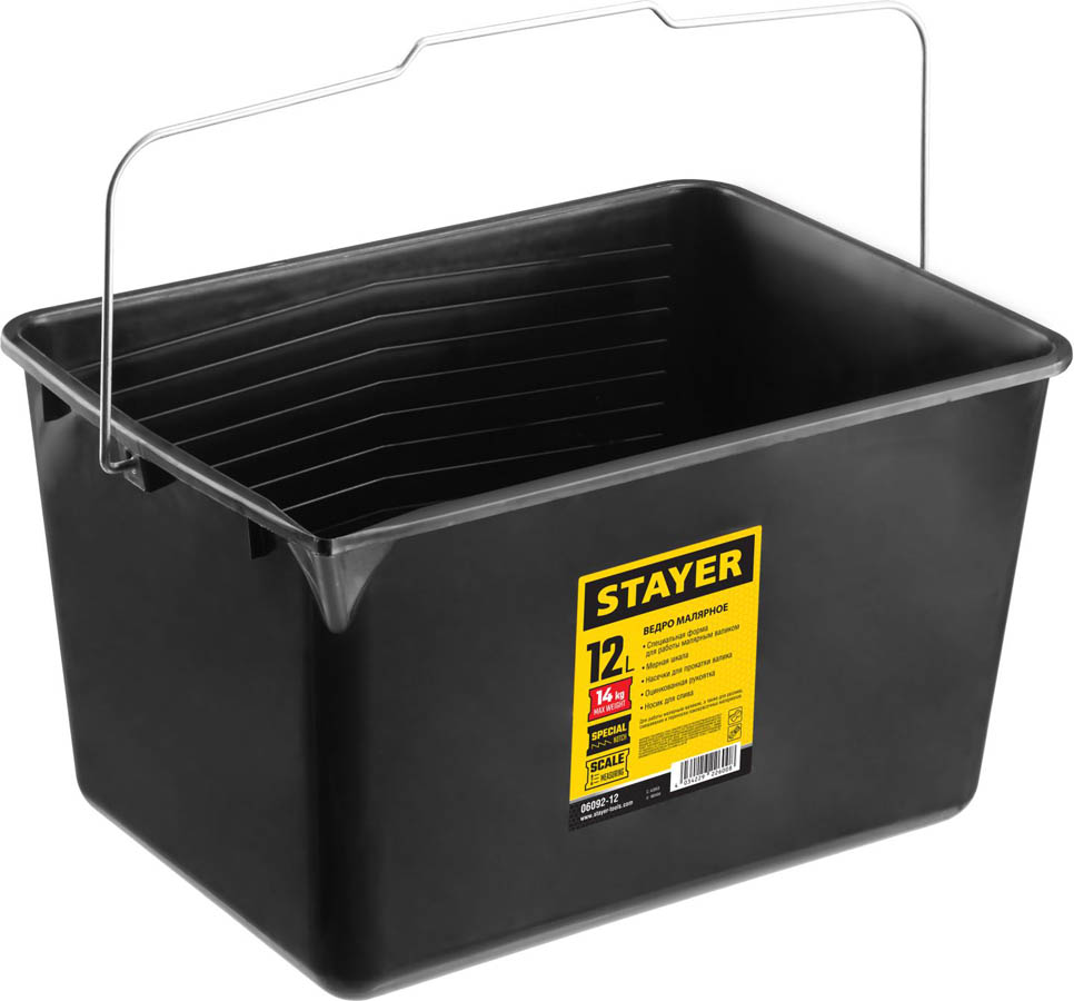 Фото Ведро малярное STAYER 12 л 06092-12 20x25x35 см, пластмассовое