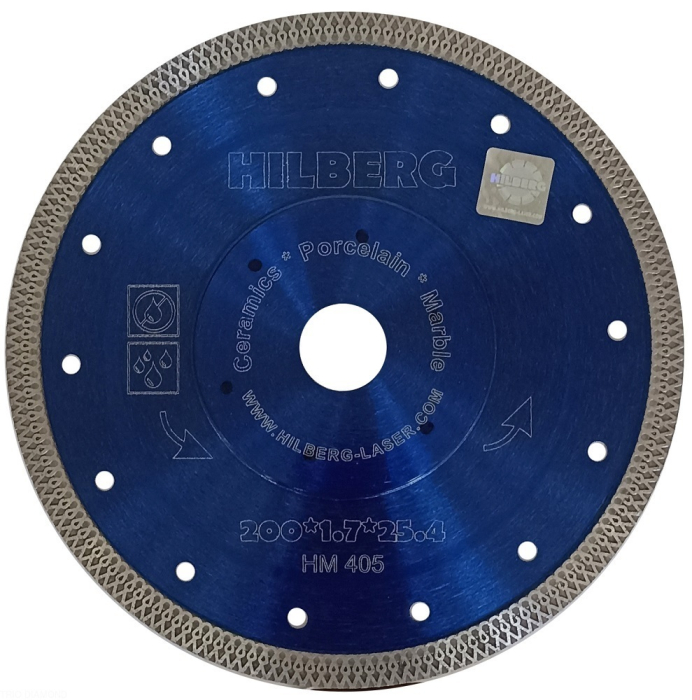 Диск алмазный отрезной 200*25,4/22,23 Hilberg Турбо ультратонкий х-тип