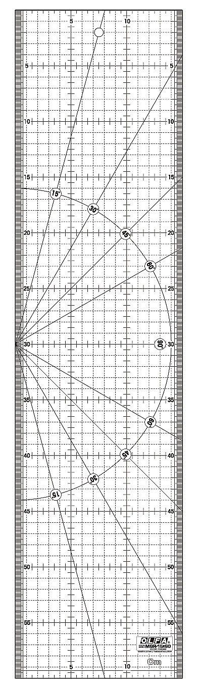 OLFA 150х600мм, Линейка разметочная метрическая OL-MQR-15x60