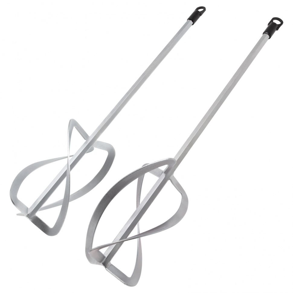 Фото Комплект насадок для строительного миксера, 2шт., 220х560 мм, оцинкованные, хвостовик HEX13 Denzel