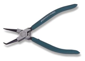 Щипцы загнутые 90° для стопорных колец с ПВХ рукоятками, разжим, 225 мм, 32-80 мм, Jonnesway