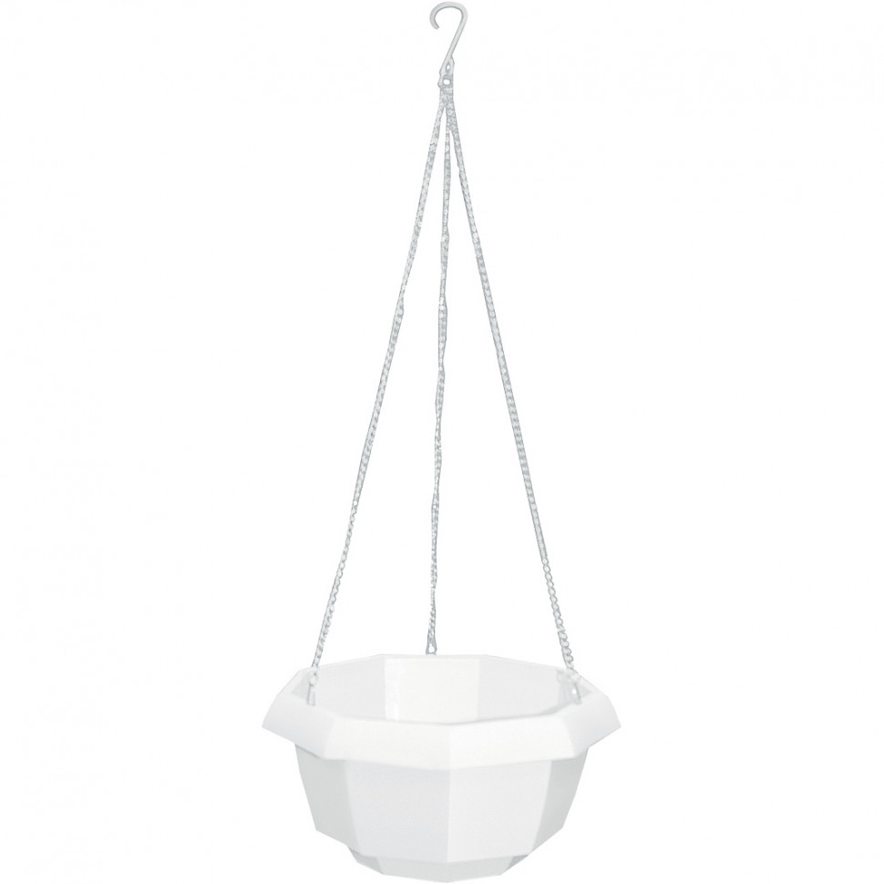 Фото Кашпо подвесное, 200 х 140 мм, пластиковая корзина многогранная Palisad