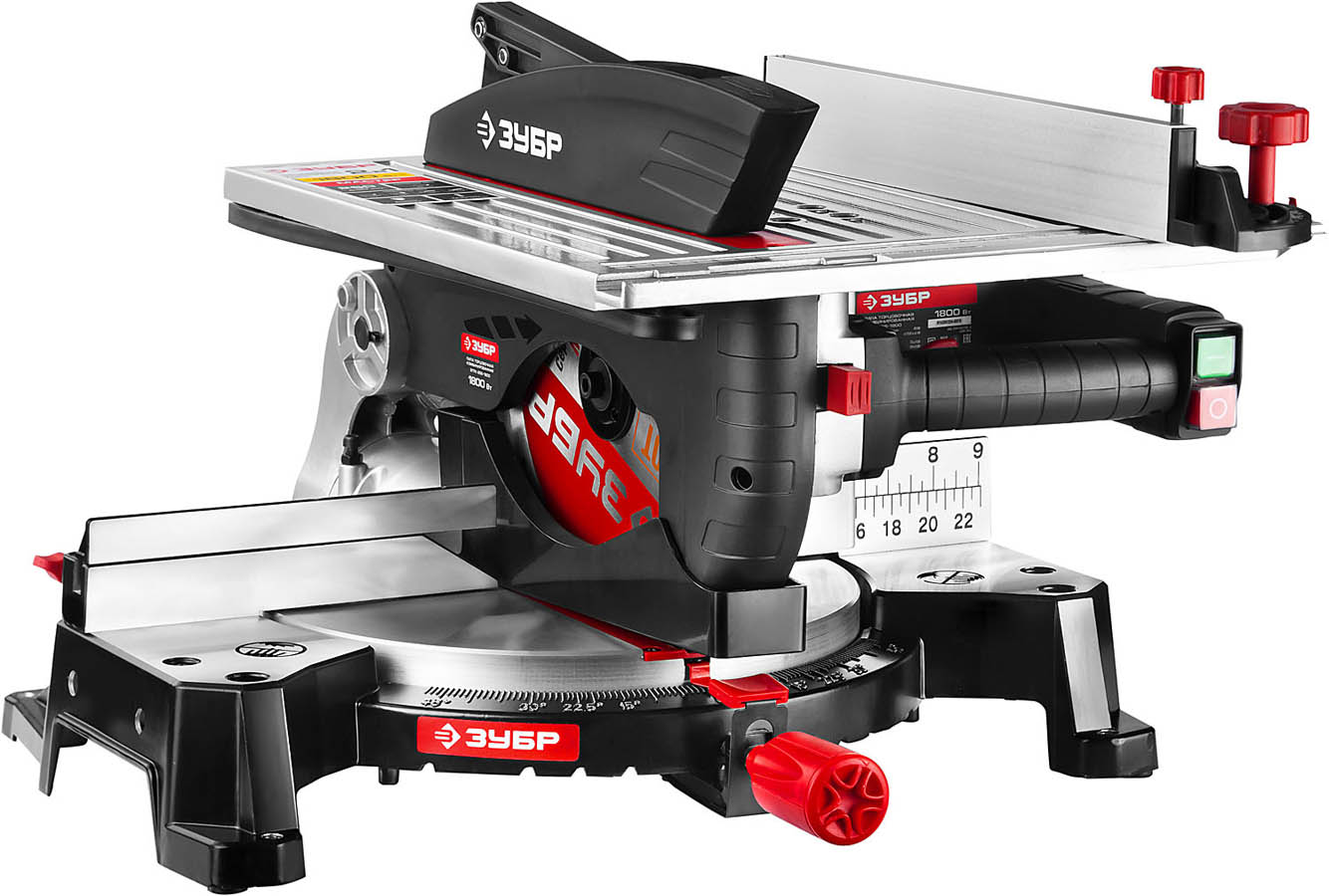 Фото Пила торцовочная комбинированная ЗПТК-255-1800 Мастер ЗУБР 1800 Вт, 250х30 мм