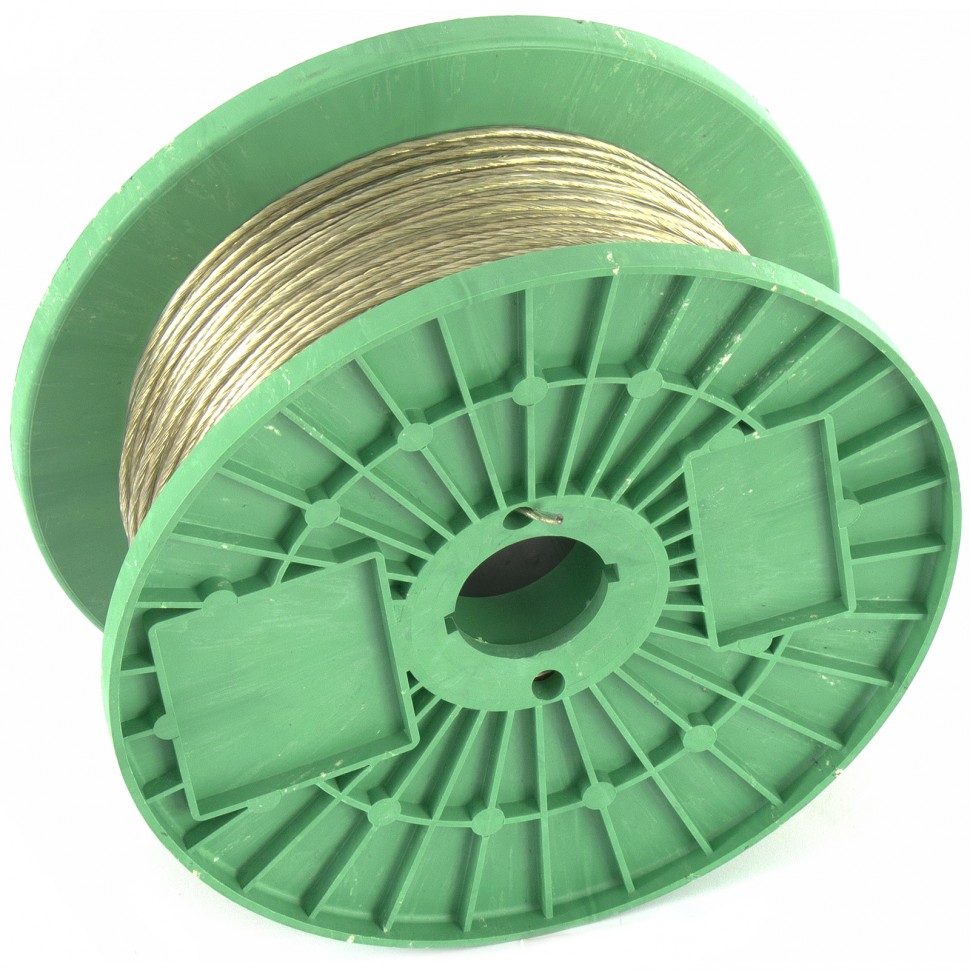 Трос металлополимер. прозрачный ПР-2.5, толщина 2,5 мм, катушка 200 метров Россия Сибртех