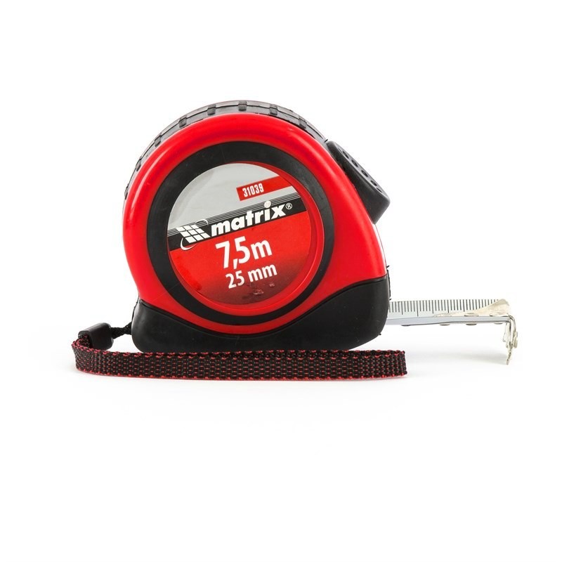 Рулетка Status autostop Magnet, 7,5 мх25 мм, двухкомпонентный корпус, зацеп с магн. Matrix