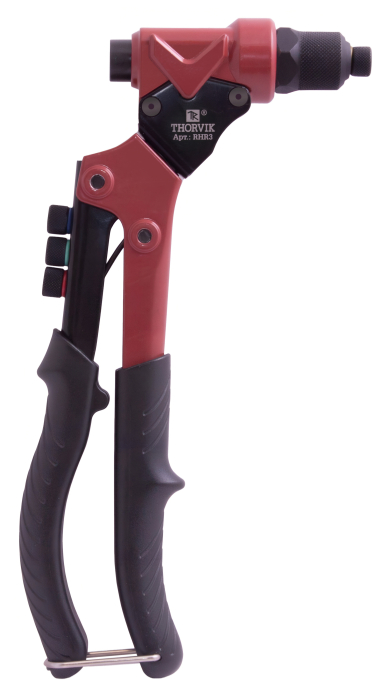 Заклепочник рычажный универсальный с поворотной головой для вытяжных и резьбовых заклепок 3 в 1, THORVIK