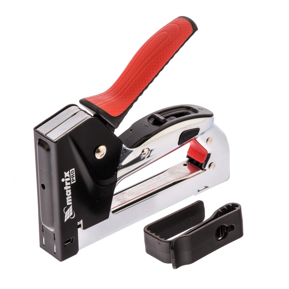 Фото Степлер мебельный, стальной, быстрая загрузка, тип скобы 53, 4-14 мм, PRO Matrix