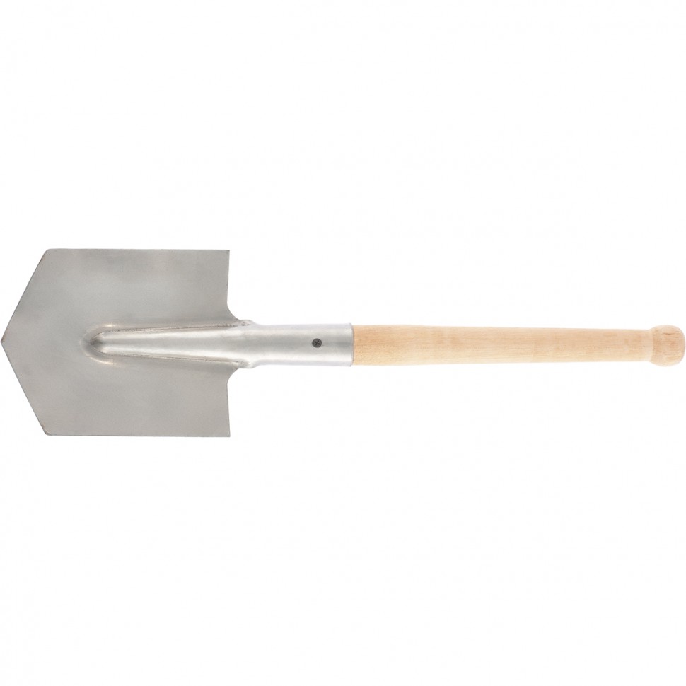 Лопата саперная, нержавеющая сталь, 153 х 180 х 585 мм, деревянный черенок, Россия, Сибртех