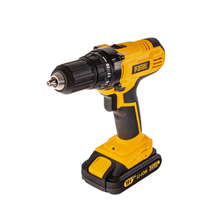 Дрель-шуруповерт аккумуляторная CDL-IB-18-02, Li-Ion, 18 В, 1,5 Ач, 2 акк. Denzel