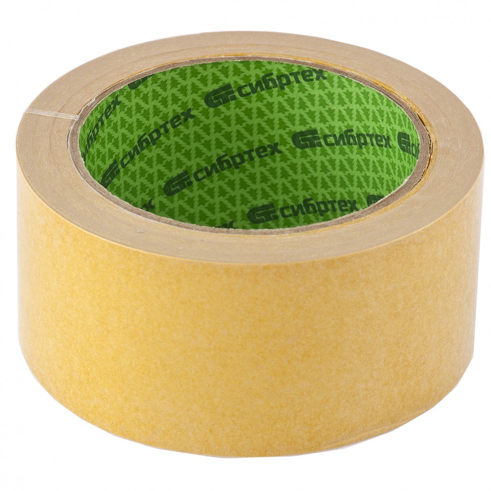 Фото Лента клейкая двусторонняя, 50 мм х 5 м, на полипропиленовой основе Сибртех