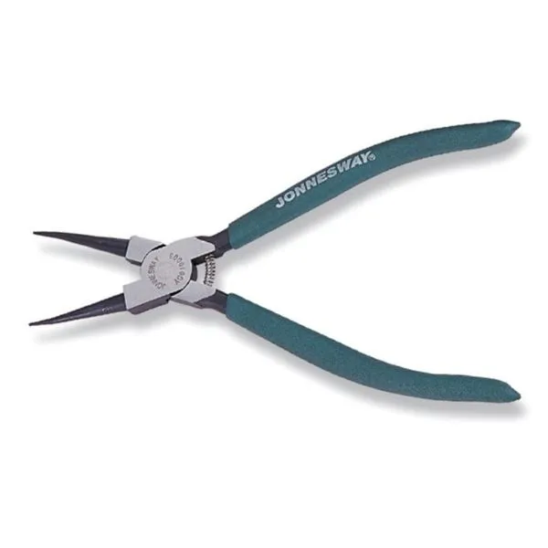 Фото Щипцы прямые для стопорных колец с ПВХ рукоятками, сжим, 180 мм, 12-65 мм, Jonnesway