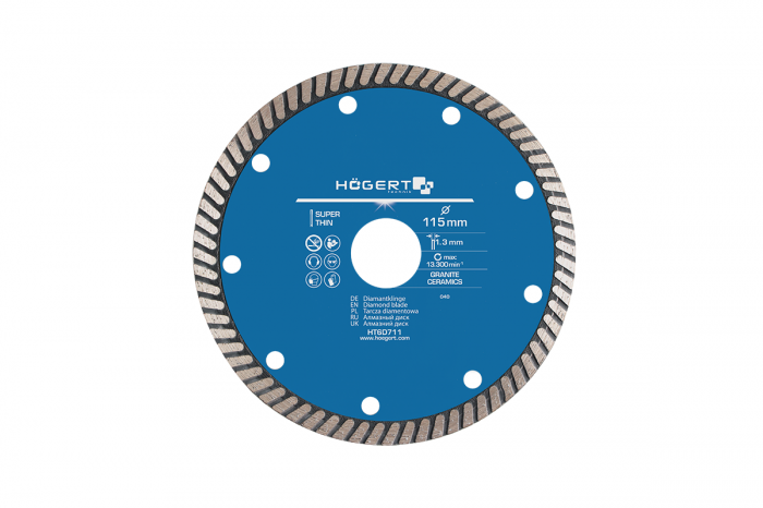 Диск отрезной алмазный супер тонкий 115 х 1,3 х 22,2 мм HOEGERT