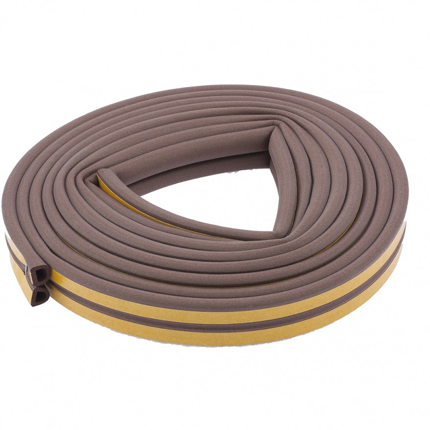 Фото Уплотнитель, 12 м, профиль "D", коричневый Сибртех