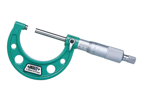 Фото Микрометр МК-25, 0-25мм, 0.01мм длинный микрометрический винт, INSIZE