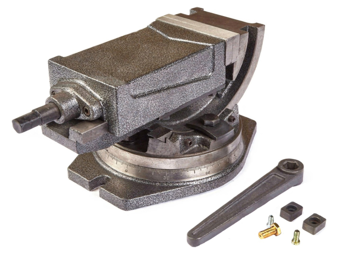 Фото Тиски станочные 100мм глобусные 2-х осевые поворотные QHK100 STV