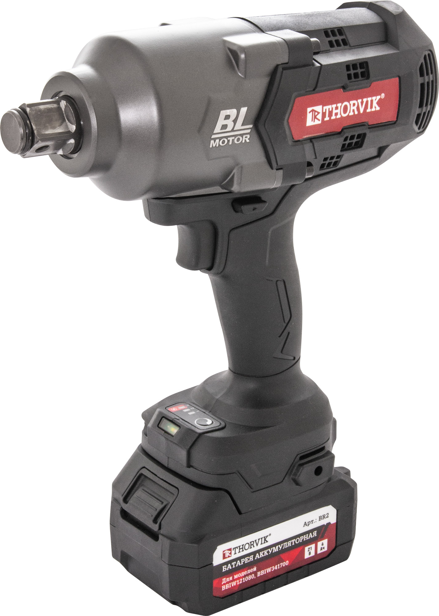 Фото Гайковерт ударный аккумуляторный бесщёточный 3/4"DR, 21В, 1700 Нм, THORVIK