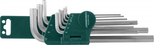 Фото Комплект угловых шестиграников LONG 1,5-10мм, 9 предметов S2 материал, Jonnesway