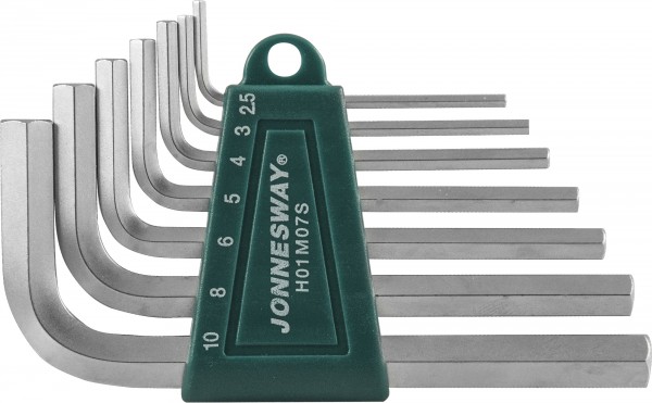 Фото Комплект угловых шестиграников 2,5-10мм, 7 предметов S2 материал, Jonnesway