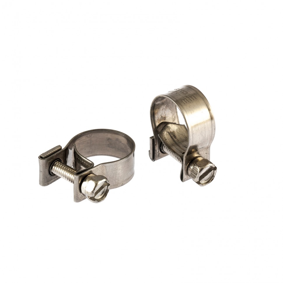 Фото Хомуты мет., MINI 14-16 мм, ширина 9 мм, винтовой, W4, 2 шт Сибртех