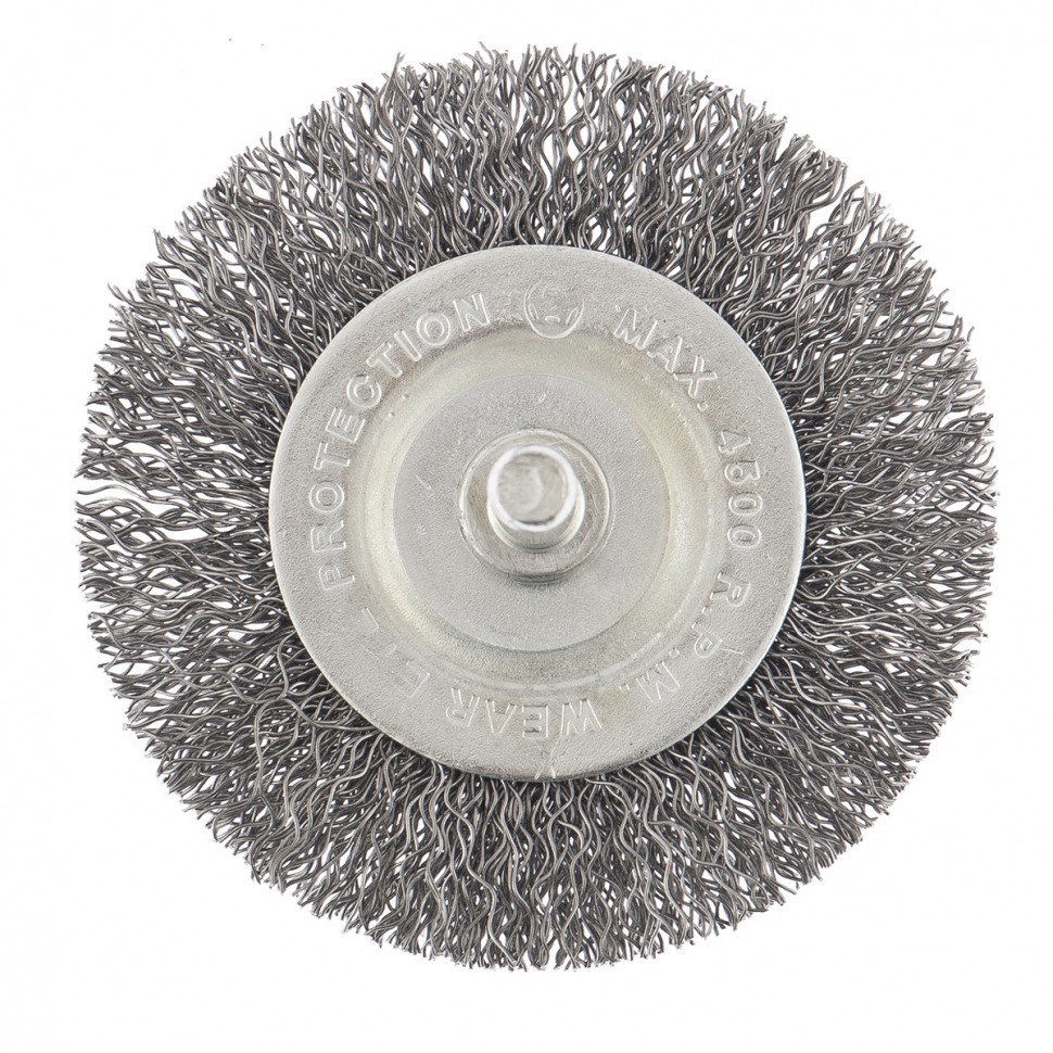Фото Щетка для дрели, 60 мм, плоская со шпилькой, витая проволока Сибртех