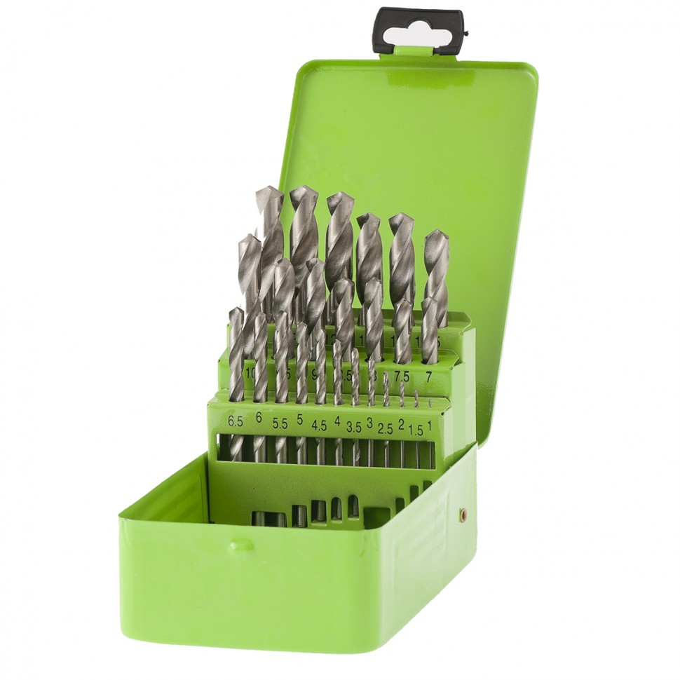 Набор сверл по мет., 1-13 мм, 25 шт, HSS, в металлической коробке Сибртех
