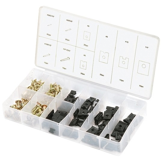 Набор саморезов и подушек, саморезы D х L: 3х8, 4х16,5х12, 6 х 20 мм, 170 предмет Сибртех