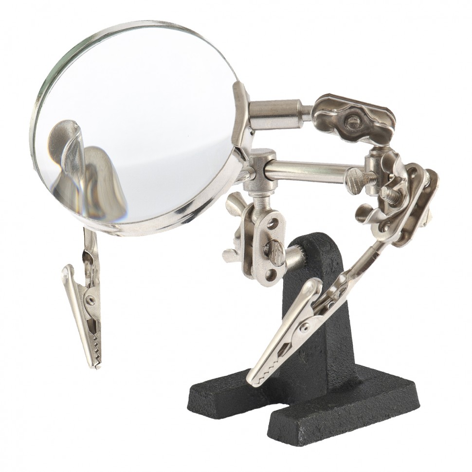 Зажим для пайки "Третья рука" с лупой Sparta