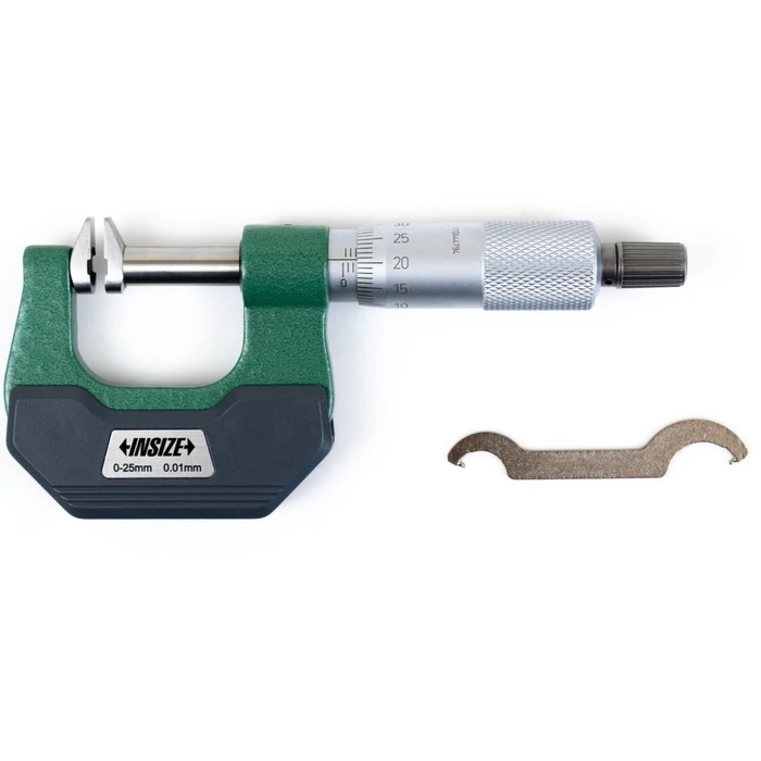 Микрометр цифровой с удлиненными губками диап 0-25 дел 0.001мм/0.00005", INSIZE