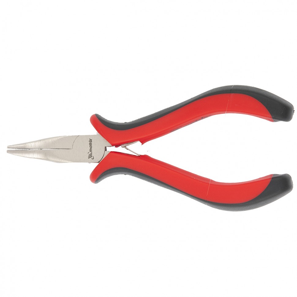 Длинногубцы изогнутые Mini, 130 мм, никелированные, авторазжим, Matrix